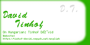 david tinhof business card